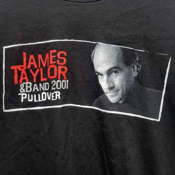 VTG James Taylor &‎ Band 2001 Pullover Tour Tshirt Mens L Double Sided Music USA - Picture 2 of 9